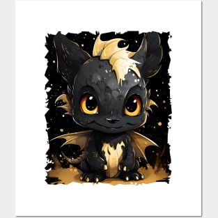 Cute Baby Dragon - Golden Baby Dragon Posters and Art